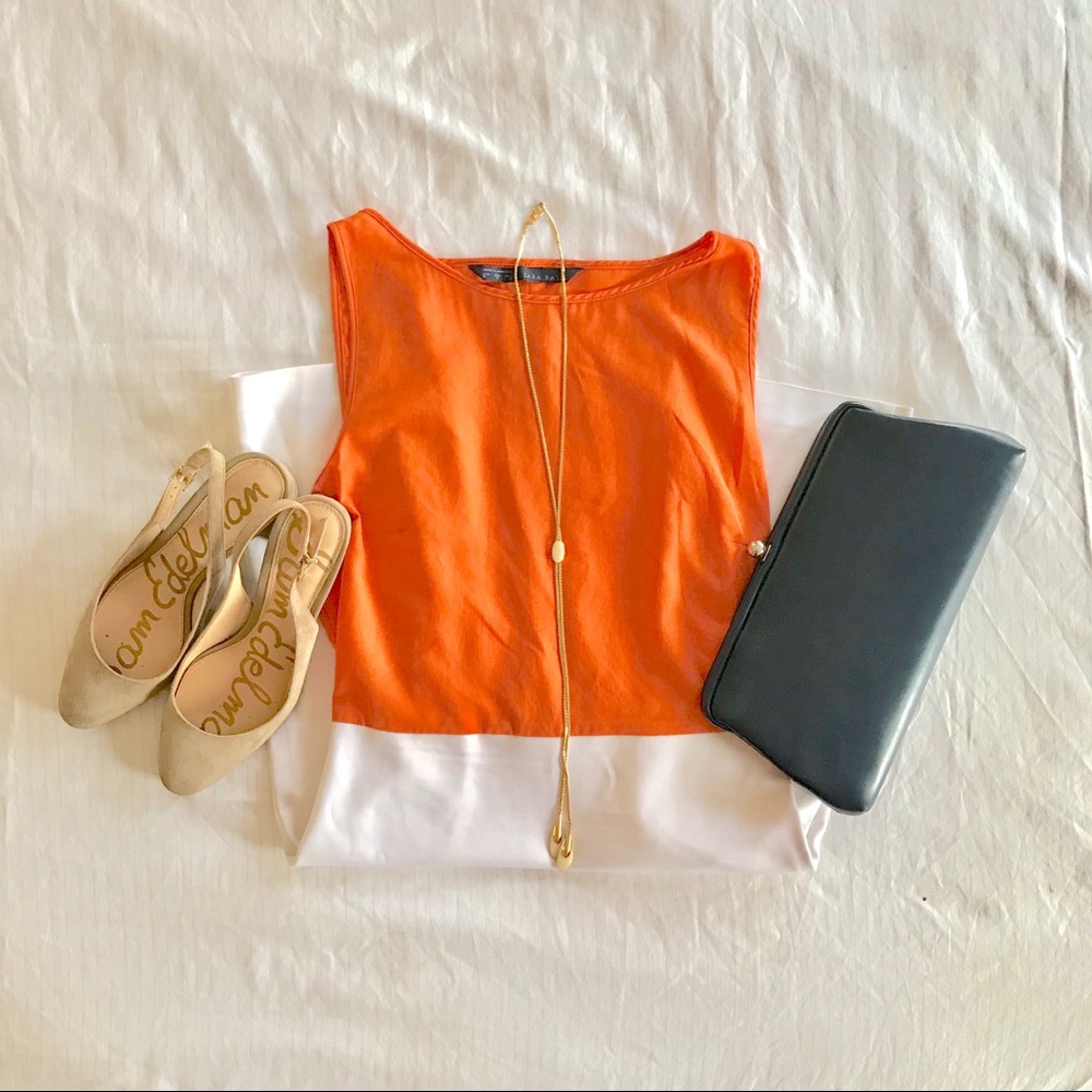 Orange and White Zara Mod Dress
